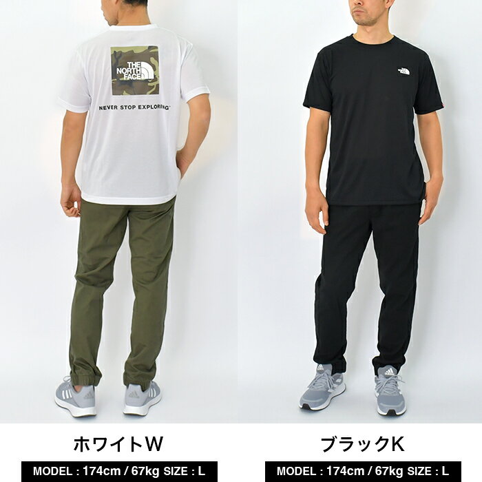 ノースフェイス Tシャツ メンズ レディース 大きいサイズ THE NORTH FACE 半袖 スクエア ロゴ バックプリント ワンポイント カモフラージュ 迷彩 ブランド アウトドア キャンプ ティーシャツ キッズ xxl 2XL ブラック ホワイト NT32158