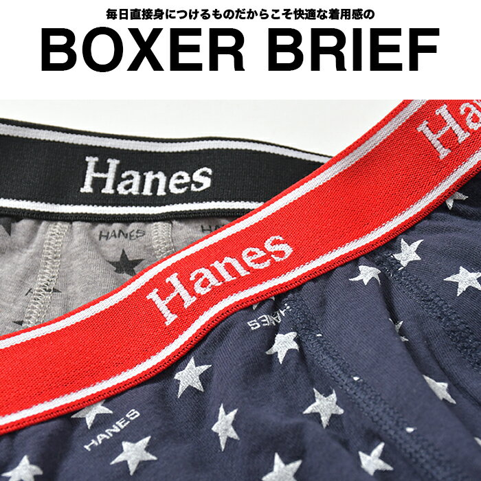 ヘインズ ボクサーパンツ メンズ 下着 2枚セット 2枚組 2P HANES BOXER BRIEF ボクサーブリーフ アンダーウェア ブランド 無地 おしゃれ 綿 コットン ゆったり 大きいサイズ 前閉じ トランクス ブラック グレー チェック カモ 迷彩 M L LL HM6EG702