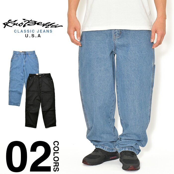 楽天SPOTCHECK.SHOP【セール】ノーベター デニムパンツ メンズ バギーパンツ KNO BETTA 999 BAGGY DENIM PANTS ワイドデニム ワイドパンツ 大きいサイズ ビッグシルエット USモデル ゆったり 太め ストリート ブランド ダボパン LA GATE ダンス 衣装 テーパード 90s スタイル