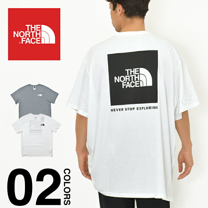 【ビッグサイズ】 ノースフェイス Tシャツ 半袖 メンズ スクエア ロゴ 大きいサイズ THE NORTH FACE ボックスロゴ バックプリント オーバーサイズ ビッグシルエット アウトドア ブランド USモデル ビッグtシャツ トップス ホワイト 白 グレー 3XL 4XL 5XL