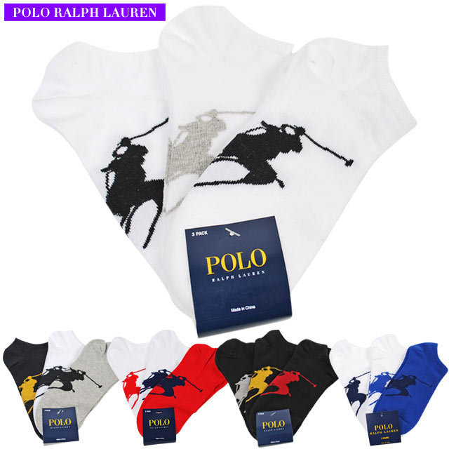 ラルフローレン 靴下 メンズ RALPH LAUREN ラルフローレン / 3P PONY LOGO SHORT SOCKS SET 5COLORS ポニーネームロゴソックス3足セット 全5色 靴下 下着 ユニセックス アメリカ製 アクセサリー メンズ レディース