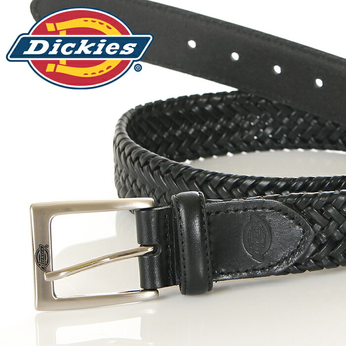 ディッキーズ ディッキーズ ベルト メンズ 本革 大きいサイズ DICKIES レザーベルト 編み込み 牛革 無地 ロング ビッグサイズ カジュアル USAモデル ブランド ファッション ヒップホップ ダンス 衣装 黒 ブラック