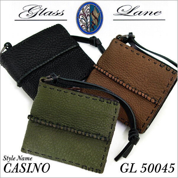 あす楽 Glass Lane グラスレーン GL50045 二つ折り財布 牛革 シボ加工 STYLE CASINO メンズ 財布
