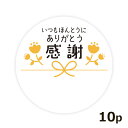 いつもほんとうにありがとう 感謝シール 10枚セット 径4cm お礼 ラッピング プチ ギフト ステッカー 熨斗 定形外発送