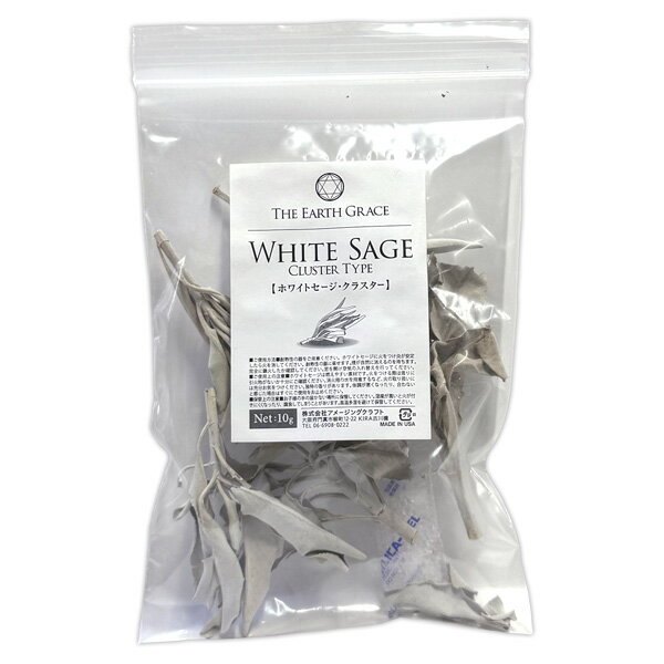 ホワイトセージ 枝付き (クラスター) 約10g 浄化用 カリフォルニア産 お香に スマッジング ヨガ 瞑想 高品質 無農薬 定形外発送
