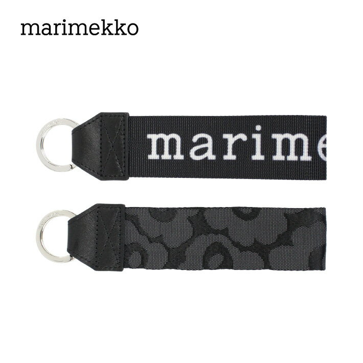 marimekko マリメッコ JOUKKIO LOGO UNIKKO キーリング キーホルダー ロゴ ウニッコ 花柄 ブラック 黒 49568 910 49876 099 おしゃれ かわいい 北欧 プレゼント ギフト 1