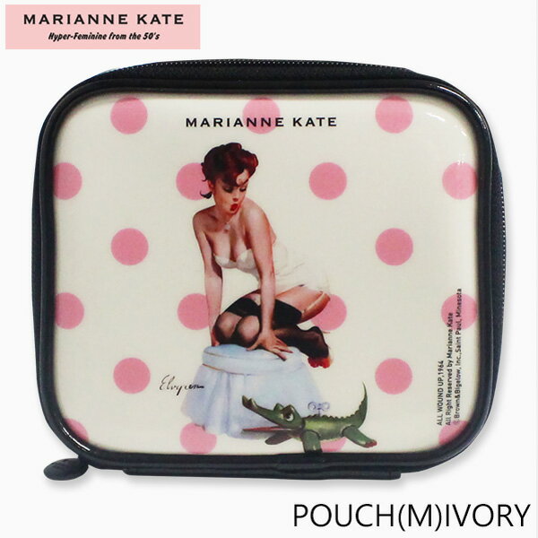 MARIANNE KATE マリアン ケイト 正規代理店 ポーチ ハロー レディース マルチ ポーチ ミディアム HELLO LADIES MULTI POUCH MEDIUM化粧ポーチ ブランド デザイナーズ ポーチ 韓国POUCH(M)-IVORY 3065ギフト プレゼント 誕生日 お祝い