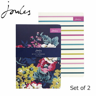 JOULES ジュールズ Set of 2 A5Notebooks 2冊セット ノートブックノート メモ帳 A5 スリム 文具 文房具 花柄 ボーダー 罫線入り イギリス JLS1901メンズ レディース プレゼント ギフト