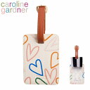 caroline gardner キャロラインガードナー Multi Hearts LuggageTag マルチハート ラゲッジタグタグ ネームタグ 紛失防止 旅行 トラベル用品ブランド デザイナーズ ポーチ UK ロンドン 海外 オレンジ ハート LUT104ギフト プレゼント 誕生日 お祝い