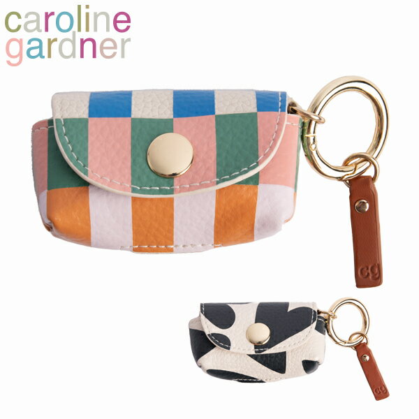 caroline gardner キャロラインガードナー Multi Pouch マルチ ポーチ小物入れ AirPods ケース キーケース プーバッグ マナー袋 カラビナ付 ドット ハート ブランド デザイナーズ UK ロンドン レディース ストライプ ハート PBHギフト プレゼント 誕生日 お祝い