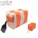 caroline gardner キャロラインガードナー Mini Cube Cosmetic Pouch ミニ キューブ コスメ ポーチ小物入れ ブランド デザイナーズ 化粧ポーチ オレンジ ストライプ UK ロンドン PMCギフト プレゼント 誕生日 お祝い