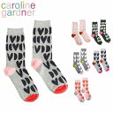 caroline gardner キャロラインガードナー Heart Socks ハート ソックス靴下 可愛い 23-25cm レディース 婦人靴下 コットン デザイナーズ UK ロンドン ピンク グレー グリーンギフト プレゼン…