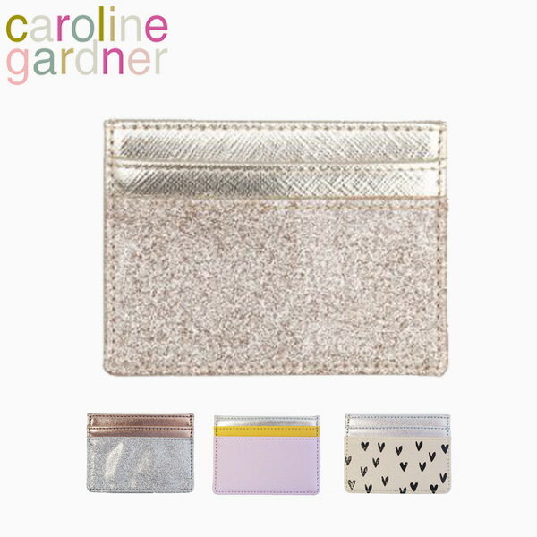 9/4の20時〜時限SALE!caroline gardner キャロラインガードナー card case カードケース定期入れ パスケース レディース UK ロンドン グリッター キラキラ ゴールド シルバー ピンク ハート 無地 CARギフト プレゼント 誕生日 お祝い 通勤 通学