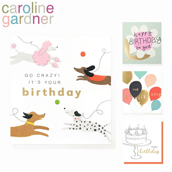 SALE開催中!6/11 1:59まで caroline gardner キャロラインガードナー Birthday card バースデー カードgreeting card グリーティングカード 手紙 封筒付 ポストカード 誕生日カード 花 ケーキ 猫 海外 ロンドン 紙ギフト プレゼント 誕生日 お祝い