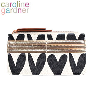 caroline gardner キャロラインガードナー Long Patch Purse ロングパッチパースカードケース マルチケース 小銭入れ ミニ財布 コンパクトブランド デザイナーズ ポーチ UK ロンドン 海外 ピンクゴールド ドット柄 LPP100ギフト プレゼント 誕生日 お祝い