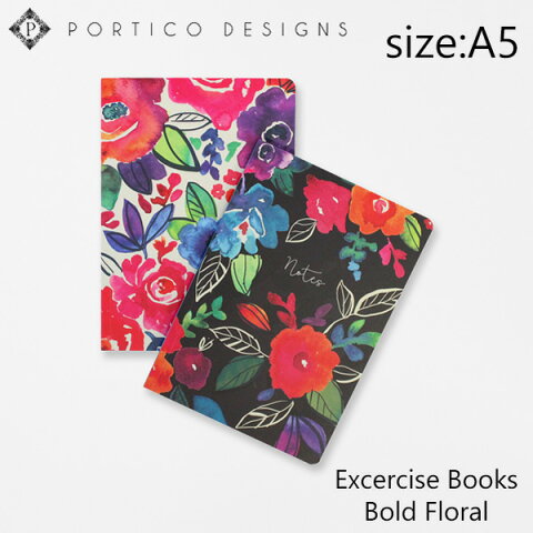 ポルティコデザイン ノート A5 エクササイズブック ボールド フローラル PORTICO DESIGNS A5 Excercize Books Bold floralブランド デザイナーズ ステーショナリー UK イングランド GTPNB10ギフト プレゼント