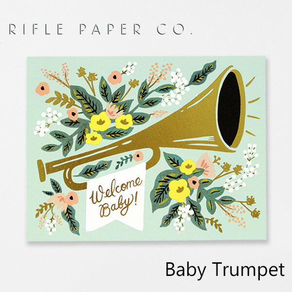 RIFLE PAPER CO. ライフルペーパー グリーティングカード ベビー トランペット Baby Trumpetブランド デザイナーズ カード USA アメリカ 海外 GCK016ギフト プレゼント 誕生日 お祝い