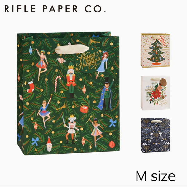 楽天Spot WriteRIFLE PAPER CO. ライフルペーパー Holiday Gift Bag Medium ホリデー ギフトバッグ Mクリスマス リボン付き プレゼントバッグ ラッピング袋 ラッピング用品 包装袋 お渡し用袋 ブランド デザイナーズ USA アメリカ 海外 GBXギフト プレゼント 誕生日 お祝い