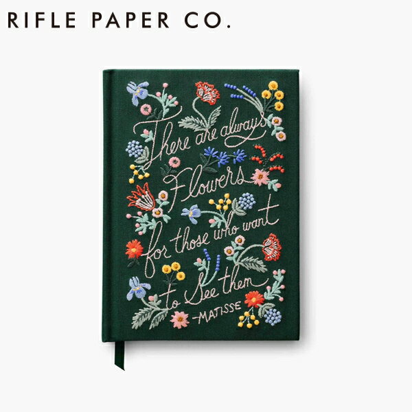 RIFLE PAPER CO. ライフルペーパー Embroidered Journal 刺繍 カバー ノートブックノート ジャーナル 日記帳 文房具 ステーショナリー ブランド デザイナーズ USA アメリカ 海外 かわいい レトロ 花柄 罫線あり JNE002ギフト プレゼント 誕生日 お祝い