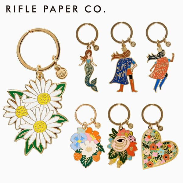 6/4の10時～時限でポイントバック RIFLE PAPER CO. ライフルペーパー Enamel Keychaine エナメル キーチェーン真鍮 ゴールド 上品 キーホルダー キーリング チャーム アクセサリーUSA アメリカ レディース おしゃれ EKMギフト プレゼント 誕生日 お祝い