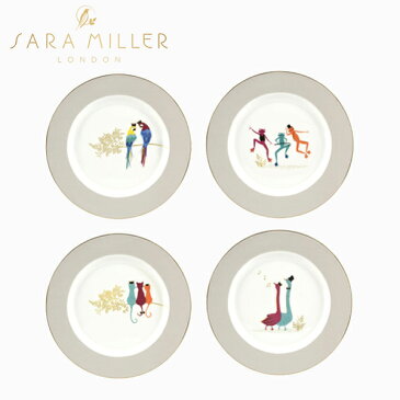 9/4の20時〜時限SALE!SARA MILLER サラミラー Cake Plates ケーキプレート 4枚組ケーキ皿 セット デザート 皿 食器 パーティ キッチン キッチン雑貨 ロンドン ピカデリー おしゃれ 可愛い アニマル 160225ギフト プレゼント 誕生日 結婚 お祝い 送料無料