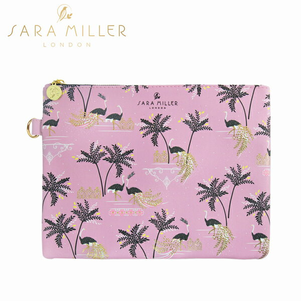 オーストリッチ 6/4の20時～時限 SALESARA MILLER サラミラー OSTRICH & PALMS LARGE POUCH ラージ ポーチスリムポーチ コンパクト ブランド デザイナーズ フラットポーチ マルチポーチ UK ロンドンsam2176ギフト プレゼント 誕生日 お祝い