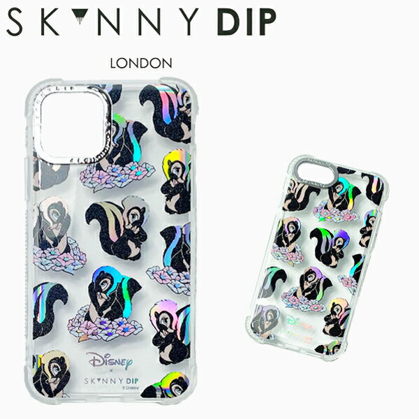 SKINNY DIP スキニーディップ アイフォンケース iPhone7 iPhone8 iPhoneSE iPhone11pro iPhoneX iPhoneXSフラワー バンビ disney ディズニーUK ロンドン 海外 クリアケース ホログラム 虹色ギフト プレゼント 誕生日 お祝い