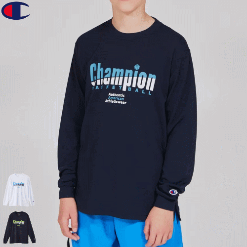 即日発送 チャンピオン Champion バスケットボール ウェア ロングスリーブTシャツ 長袖シャツ 練習着 キッズ ジュニア ミニバス 子供用 CK-CB416 【1枚までメール便OK】【2025FW】