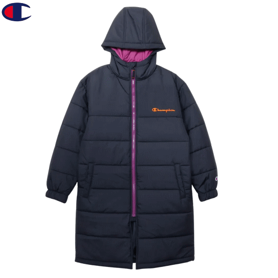 チャンピオン Champion ベンチコート ロングコート ボアコート ZIP HOOODED LONG COAT ジュニア 子供用..