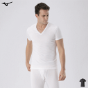 発熱ウエア ミズノ ブレスサーモ 肌着 下着 Vネック 半袖シャツ メンズ 男性用 MIZUNO BREATH THERMO C2JAA613【 薄手 for Daily 】【2023年モデル】【1枚までメール便OK】