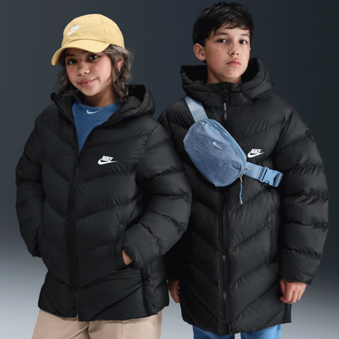 NIKE ナイキ ベンチコート ハーフコート 中綿コート YTH NSW TF ADP パファー ミッド タイ ジャケット サッカー フットボール トレーニング ジュニア キッズ 子供用 HJ2722 010【2025FW】