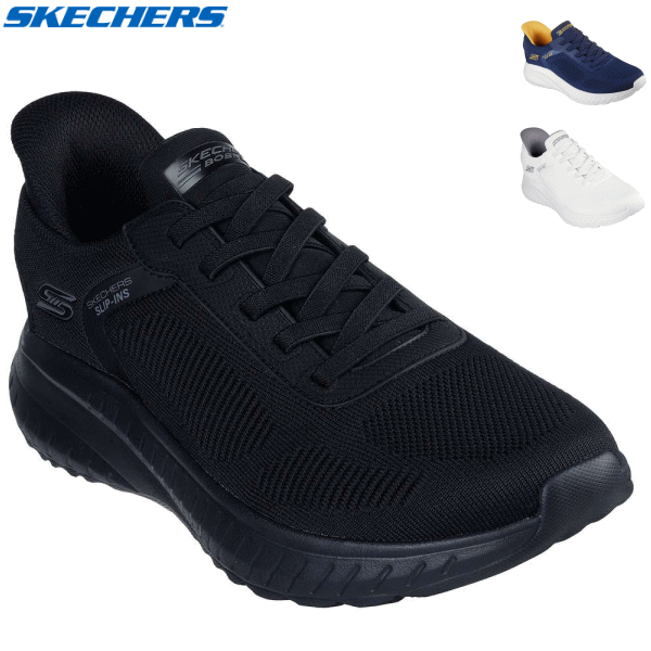 スケッチャーズ SKECHERS スリップインズ BOBS SPORT SQUAD CHAOS-SOLID STEP スニーカー スポーツシューズ 運動靴 ウォーキング ハンズフリー メンズ ユニセックス 118312W