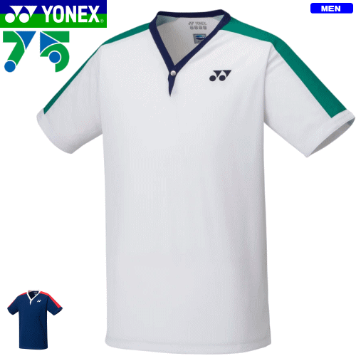 YONEX ヨネックス バドミントン ウェア 75THゲームシャツ(フィットスタイル) 半袖シャツ ユニホーム ［10435A］[メンズ：男性用]【1枚までメール便OK】