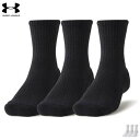 アンダーアーマー 3足組ソックス コットン ミッドクルー ソックス 靴下 1376232 UNDER ARMOUR