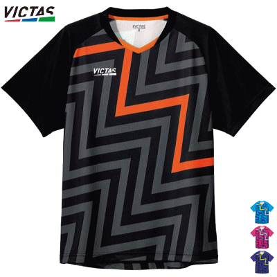 ヴィクタス VICTAS PLAY 卓球 サンダーボルト ゲームシャツ ユニフォーム THUNDER BOLT GS メンズ 男性用 レディース 女性用 ジュニア キッズ 子供用 612102【1枚までメール便OK】