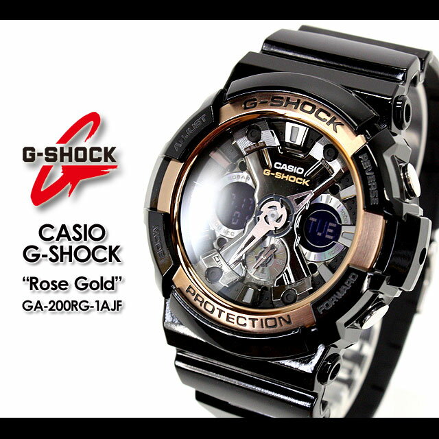 ★送料無料★CASIO/G-SHOCK/g-shock&nbsp;gショックGショック　G?ショック&nbsp;【カシオ&nbsp;ジーショック】【Rose&nbsp;Gold】ローズゴールドGA-200RG-1AJF/black腕時計【smtb-TK】