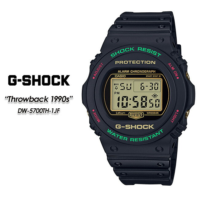 製 品 説 明 1983年より進化を続けるタフネスウオッチG-SHOCKと生誕25周年を迎えたBABY-Gから、90年代に人気を博した差し色のレッドとグリーンが特徴のクリスマスカラーをテーマにした“ウィンタープレミアム”のスペシャル復刻モデルが登場。 G-SHOCKのラウンドフェイスが特徴の“DW-5700”は、BABY-G “BGD-570”とペアになるモデル。自分使いにもギフトにも重宝するスペシャルカラーモデルの誕生です。 ● ケース・ベゼル材質： 樹脂 ● 樹脂バンド ● 耐衝撃構造（ショックレジスト） ● 無機ガラス ● 20気圧防水 ● ストップウオッチ（1/100秒（00'00