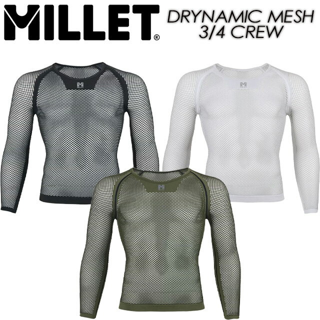 樂天商城 - 【MILLET】 ミレー 【DRYNAMIC MESH 3/4 SLEEVE CREW】 ドライナミック メッシュ 3/4 スリーブ クルー MIV01356
