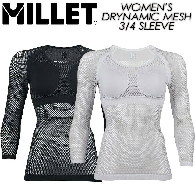 樂天商城 - 【MILLET】 ミレー【WOMEN'S DRYNAMIC MESH 3/4 SLEEVE】ウィメンズ ドライナミック メッシュ 3/4 スリーブ クルーMIV01358