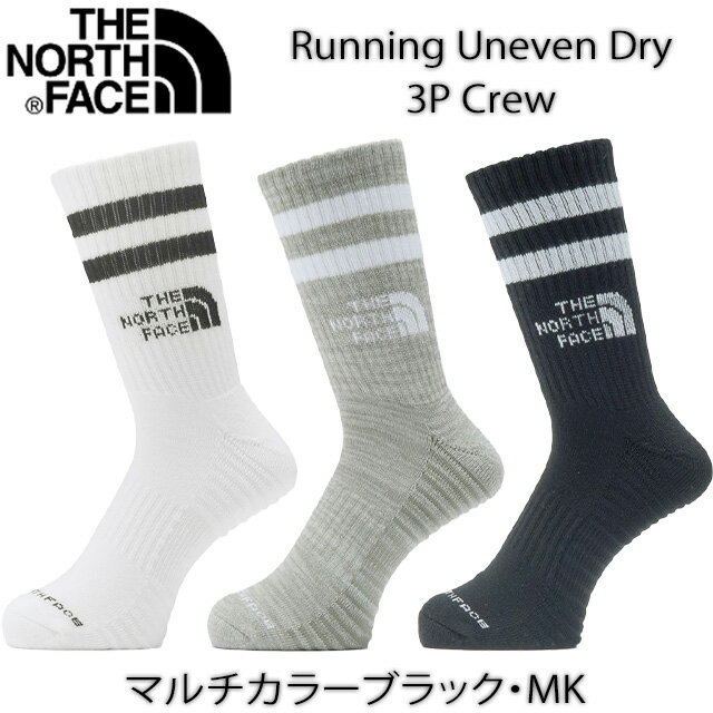 【THE NORTH FACE】 ザ・ノースフェイス【Running Uneven Dry 3P Crew】ランニング アンイーブン ドライ 3P クルー（ユニセックス）靴下 / ソックス / NN82604