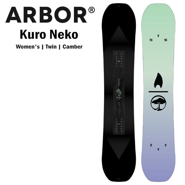 �yARBOR�z �A�[�o�[ �yKURO NEKO�z �N���l�R 25-26 �E�B�����Y �����p SNOWBOARD �X�m�[�{�[�h