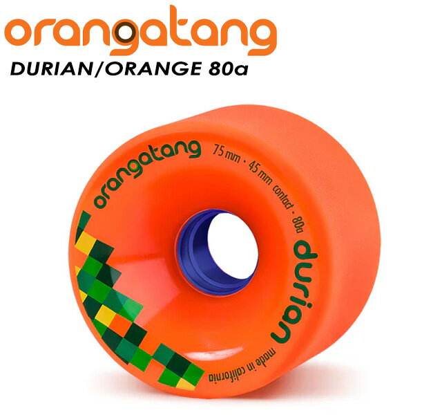 【ORANGATANG】 オランガタン【DURIAN WHEELS 75mm】 ドリアンORANGE 80a スケートボード ウィール ロンスケ