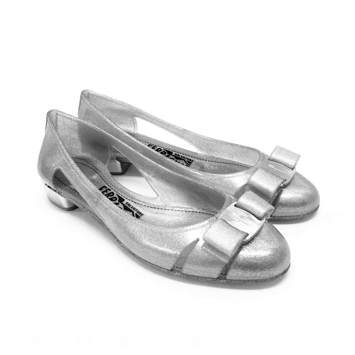 サルヴァトーレ フェラガモシューズスリッポンVARA JELLY 03 5656 726366 スリッポン SILVER GLITTER シルバーSalvatore Ferragamo