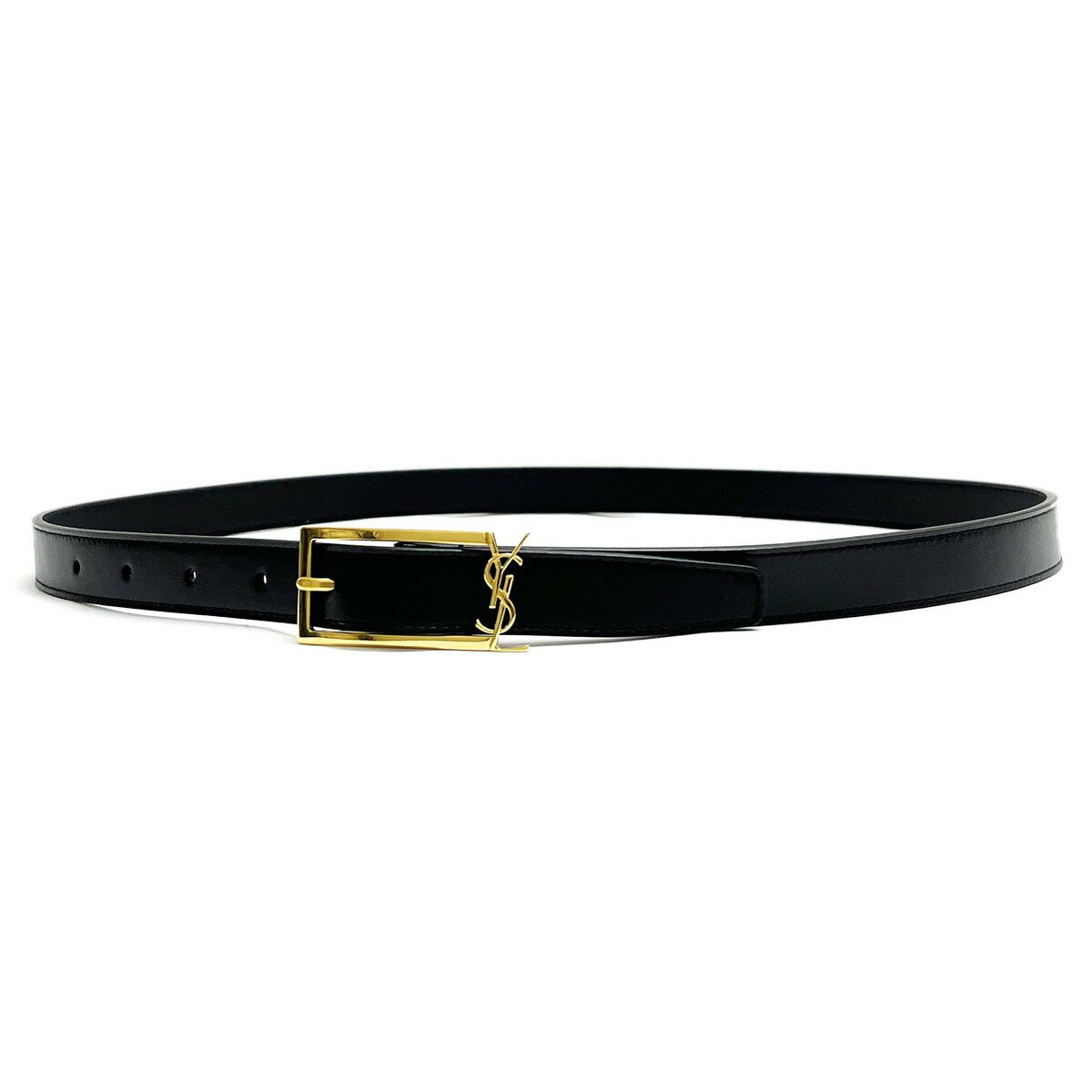 バックルベルト ベルト（メンズ） 【2日間限定先着50名様☆全品10％OFFクーポン☆6/1～2迄】Saint Laurent サンローラン 711790 2R20J 1000 ニュー カサンドラ バックルベルト（スムースレザー）ブラック