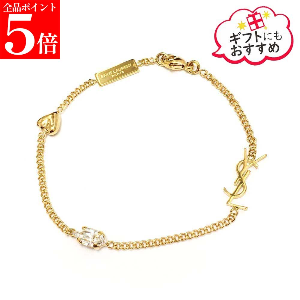 Rakuten - 【決算セール☆全品P5倍＆最大2万円スペシャルクーポン10日迄】Saint Laurent サンローラン 701950 Y1526 9137 YSL カサンドラ ハートチャーム ブレスレット レディース 婦人用 女性用