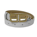 【サマーセール☆全品P5倍&最大15000円スペシャルクーポン15日迄】BALENCIAGA バレンシアガ 673518 2UDC4 9016 レディースレザー製 ロゴ ベルト ホワイト