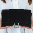 【サマーセール☆全品P5倍&最大15000円スペシャルクーポン15日迄】BALENCIAGA バレンシアガ 656050 2AAPT 1000 HOURGLASS チェーンショルダーウォレット