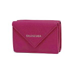 【激安!在庫大処分市☆全品5％OFFクーポン☆31日迄☆新品】BALENCIAGA バレンシアガ 391446 DLQ0N 5550 PAPIER（ペーパー）ミニ ウォレット/三つ折り財布 ピンク（紅紫色）