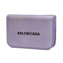 【GW・母の日ギフトスペシャルセール☆全品10％OFFクーポン☆12日迄☆全品新品】BALENCIAGA バレンシアガ 593813 15YN3 5360 キャッシュ 三つ折り財布/ミニ ウォレット パープル系