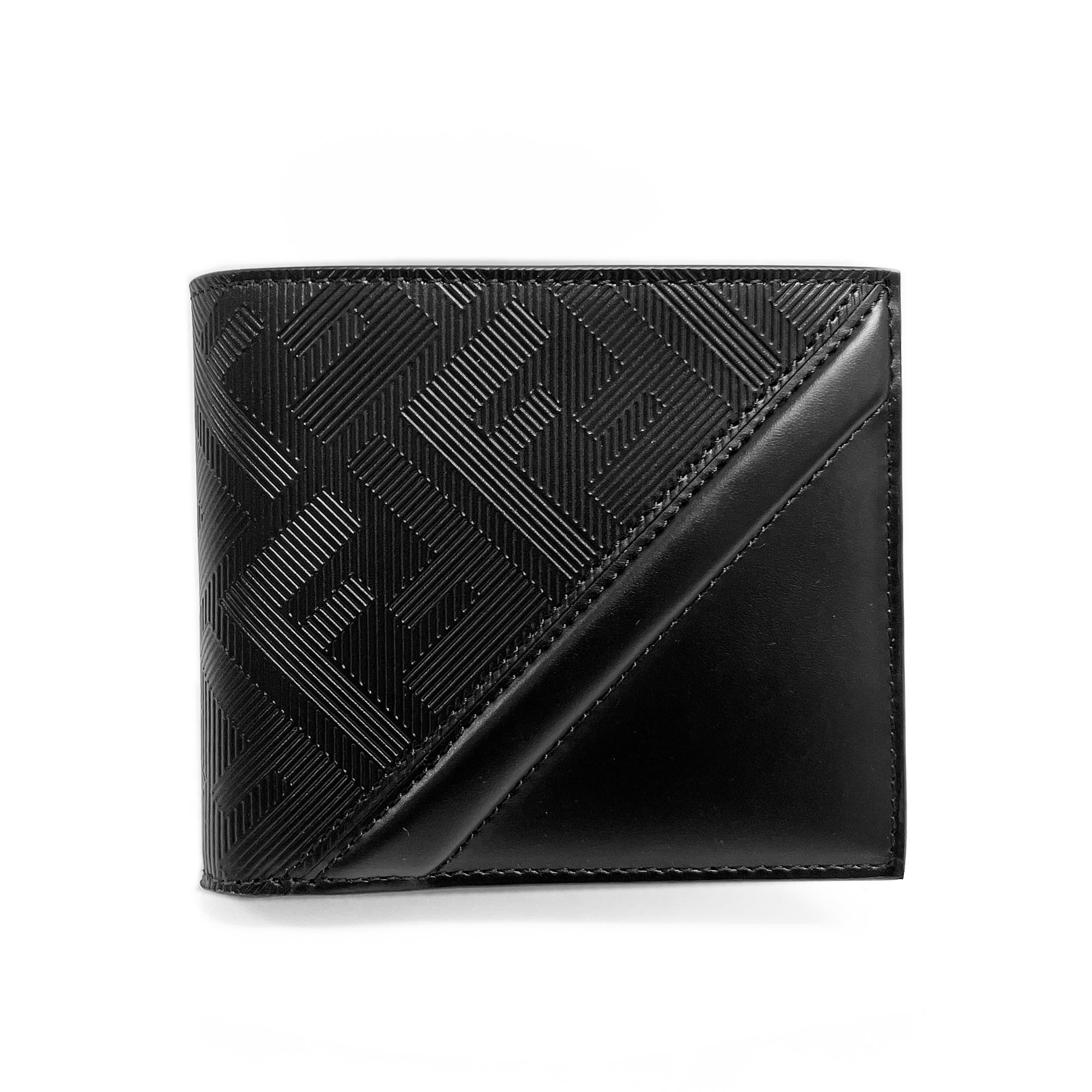 フェンディ 財布（メンズ） 【決算大処分市☆全品10％OFFクーポン☆31日迄☆全品新品】FENDI フェンディ7M0169 AP1T F0GXN フェンディ シャドー ダイアゴナル ブラックレザー 二つ折り財布